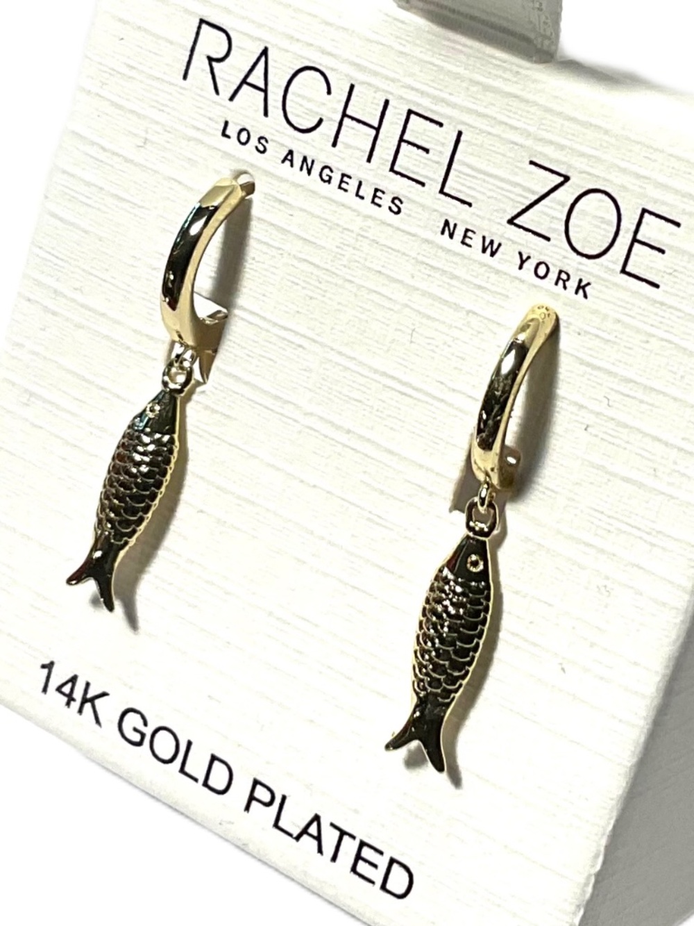 Rachel Zoe Faux 14K Gold Plated Fish Earrings